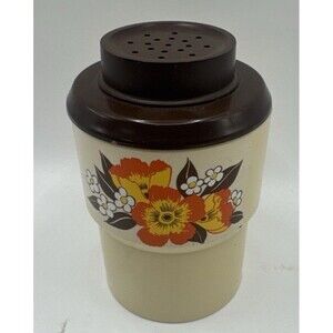 Sterilite vintage retro 70s plastic Salt Shaker flowers mid century
